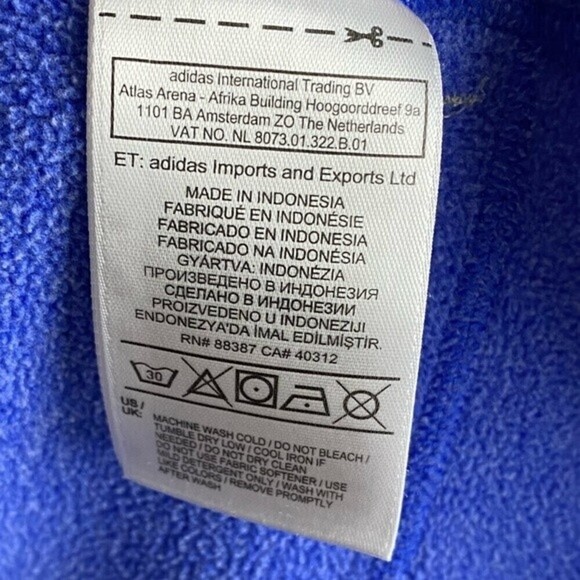Adidas Running Sweater Womens Large Blue Hooded Sweatshirt Ladies Casual - Picture 12 of 12